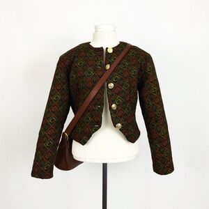 Vintage 90’s Cropped-Length Quilted Button-Front Jacket | Size S/M